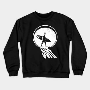 Vintage Surf Surfer sunset graphic Crewneck Sweatshirt